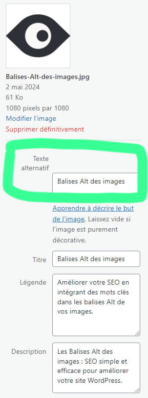 balises alt images